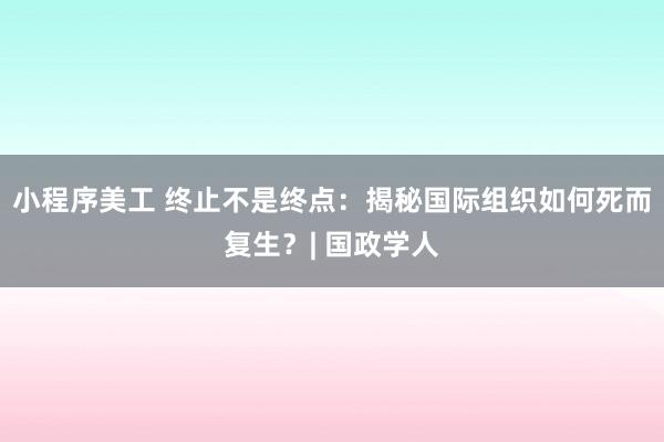 小程序美工 终止不是终点：揭秘国际组织如何死而复生？| 国政学人