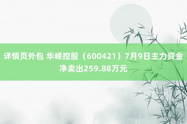 详情页外包 华嵘控股（600421）7月9日主力资金净卖出259.88万元