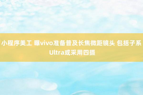 小程序美工 曝vivo准备普及长焦微距镜头 包括子系 Ultra或采用四摄